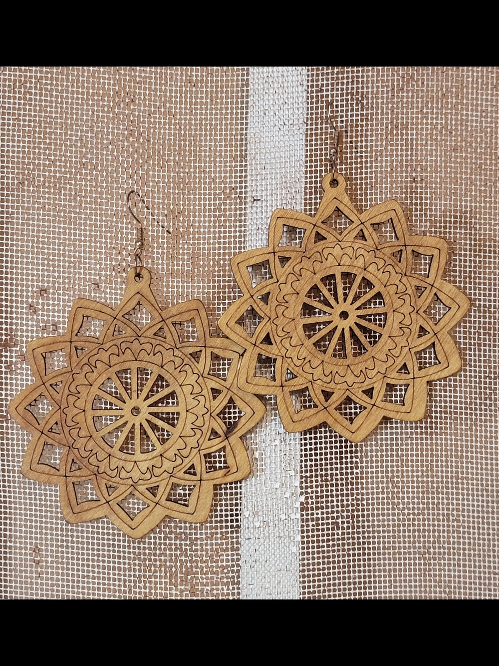 Bohemian Vibe Wood Sunburst Earrings -